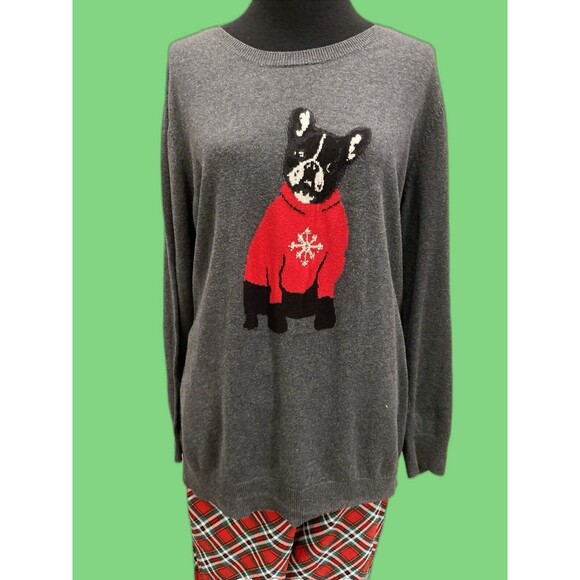 Westport 1962 Christmas Pullover Sweater French Bulldog Frenchie size 3x - Picture 3 of 16